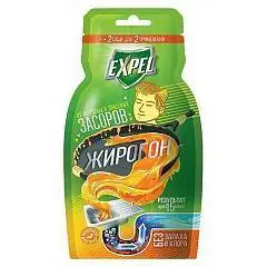 Средство д/удал засоров в трубах "EXPEL Жирогон" 2 саше гранулы, фото №1