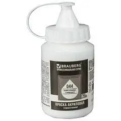 Краска акриловая Белила титановые BRAUBERG 250мл, фото №1