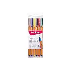 Набор капиллярных ручек "Rapido" 6цв., 0,4мм, трехгран, фото №1