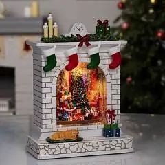 Фигура свет.«Чудесный камин»26*10*18 см,муз,ААх3(нет),USB,тёпл/б, фото №1