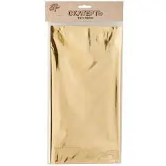 Скатерть фольг золотая 137х182см, фото №1