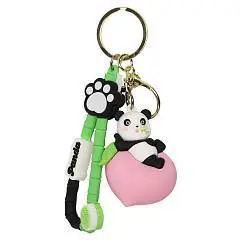 Брелок детский Панда на персике пластик 6см КОКОС, фото №1