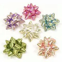 БАНТ-ЗВЕЗДА 7,6 СМ "ЗОЛОТЫЕ ПОЛОСКИ", шт, фото №1