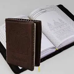 Ежедневник кожа Леонардо золотой срез, фото №1