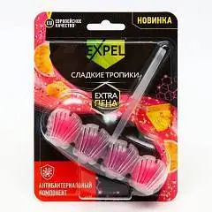Блок на унитаз чистящий Сладкие тропики 4 шарика Expel, фото №1
