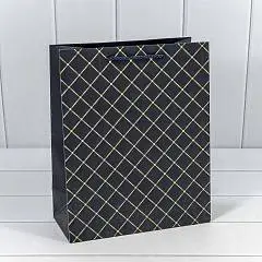Сумка подарочная "Ромб" Синий 26*32*12см, фото №1