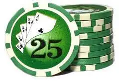 Фишки для покера 25 шт Royal Flush с номин.: 25 (матовые), фото №1