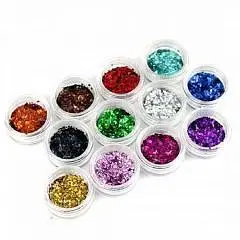 Набор блесток для декора  12цв ромбы крупные, фото №1