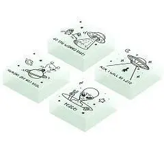 Ластик Berlingo "Aliens" 28*28*12мм, флуоресцентный, фото №1