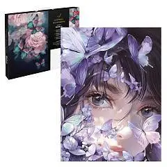 Картина по номерам Девушка с бабочками  30*40см подр 20цв, фото №1