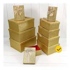 Коробка подарочная "Блеск золотой" 28*21*12,3 см 10-7, фото №1