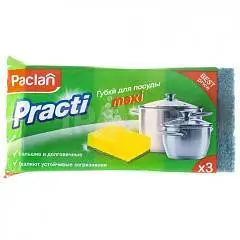 Губки д/посуды Paclan Practi Maxi 3 шт, фото №1