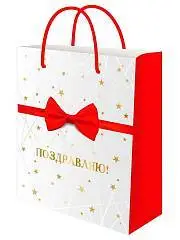 Сумка подарочная "Красная бабочка" тис.фол.18х23х10 см, фото №1