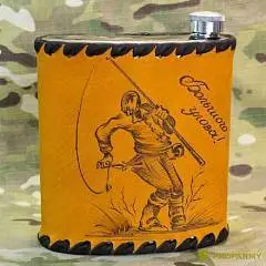 Фляга 0.5л. кожа белая, фото №1