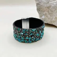 Браслет  (Экокожа, Ювелирное стекло), фото №1