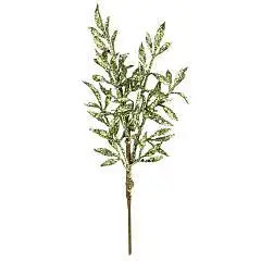 Ветка с листьями с глиттером, 26см, зеленый, фото №1