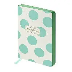 Ежедневник недат А5 "MINT POLKA DOTS" кожзам, мягк.обл, фото №1