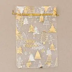 Мешочек подарочный органза «С Новым счастьем!», 10*12 см, фото №1