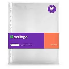 Папка-вкладыш с перф. Berlingo "Squares" А4, 40мкм, 100шт матовый, фото №1