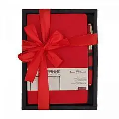 Набор подарочный А5 "MEGAPOLIS FLEX" (красный ежедн.+ручка), фото №1