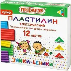 Пластилин 12цв 120гр Пифагор Эники-Беники стек, фото №1