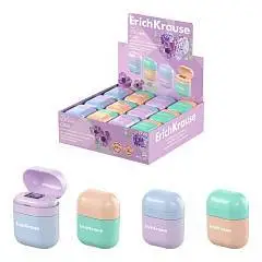 Точилка пластиковая EK Case Pastel Bloom с контейнером в асс, фото №1
