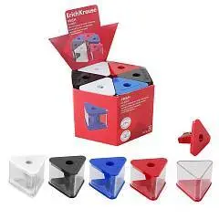 Точилка пластиковая EK Призма, Классика, с контейнером, ассорти, фото №1