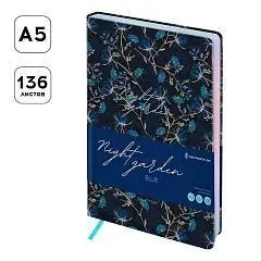 Ежедневник недат А5 "Night garden. Blue", тон.блок, кожзам, фото №1
