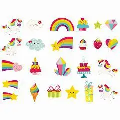 Наклейки из EVA "Единорог и радуга", 24 шт, асс, фото №1