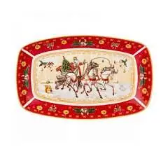 Блюдо Lefard "Тройка" прямоуг. 25х16х3см красное, фото №1