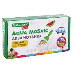 Аквамозаика 15цв 1500 бусин+траф+инструменты BRAUBERG KIDS, фото №1