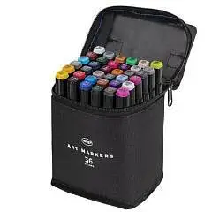 Маркеры д/скетч двуст Art markers 1-6мм 36 шт WBZ чехол, фото №1