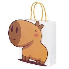 Сумка подарочная "Милая капибара" 3D элементом 22х16х8см, фото №1