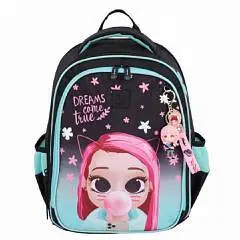 Ранец эргоном.спинка 2 отд. 27*38*16 COMFORT Light "Bubble Girl", фото №1