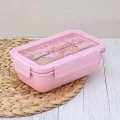 Ланчбокс "Beautiful life", pink (ложка+вилка), фото №1