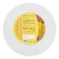 Холст на картоне "Сонет" круг 24см 280г 100% хл акр грунт ср зер, фото №1