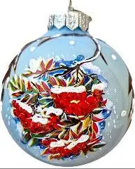 Шар "Снежная рябина", 80 мм., в подарочной упаковке, фото №1