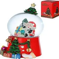 Сувенир новогодний снежный шар Дед Мороз с поделочкой свет, фото №1