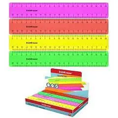 Линейка пластиковая 20см ErichKrause® Neon Solid, ассорти, фото №1