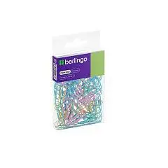 Скрепки "Berlingo" 28мм, 100шт., ассорти пастель, фото №1
