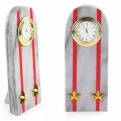 Часы камень "Погон подполковник МВД" мрамор, фото №1