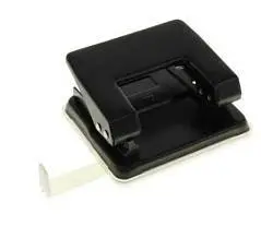 Дырокол OfficeSpace 20л., металлический, черный, с линейкой, фото №1