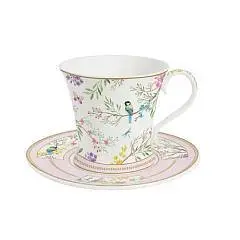 Чашка с блюдцем 0.35л Пение птиц в под уп, фото №1