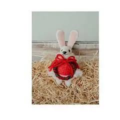 Ёлочное украшение Зайка белый 13см, фото №1