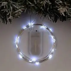 Гирлянда электрическая Роса 20л, LED, 2м, на батар, белая, фото №1