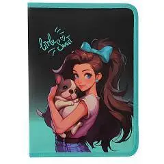 Папка д/тетр А5 пластик молния вокруг Sweet puppy Кокос, фото №1