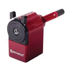 Точилка механическая BRAUBERG JET, металлический механизм, красн, фото №1