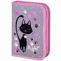 Пенал BRAUBERG "Elegant Cat" 21х14см, 1 отд, 2 откидные планки, фото №1