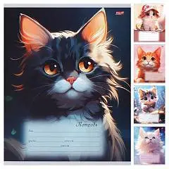 Тетрадь 18л КЛЕТКА "МУЛЬТЯШНЫЕ КОТИКИ", фото №1