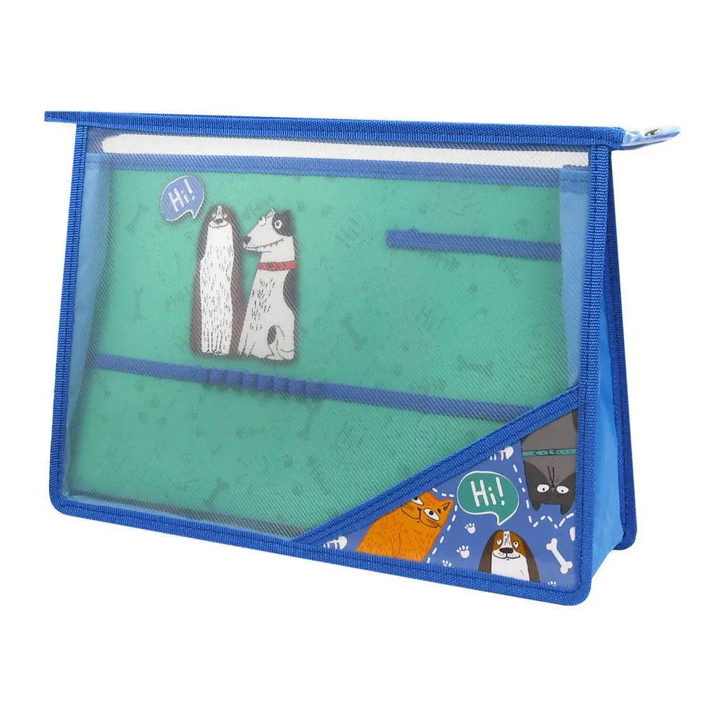 Папка д/тетрадей  А4 33*23см  молния пластик  "Собаки и коты", фото №1